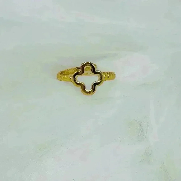 Stainless Steel Simple Women's Clover Ring - Picture 3 of 6